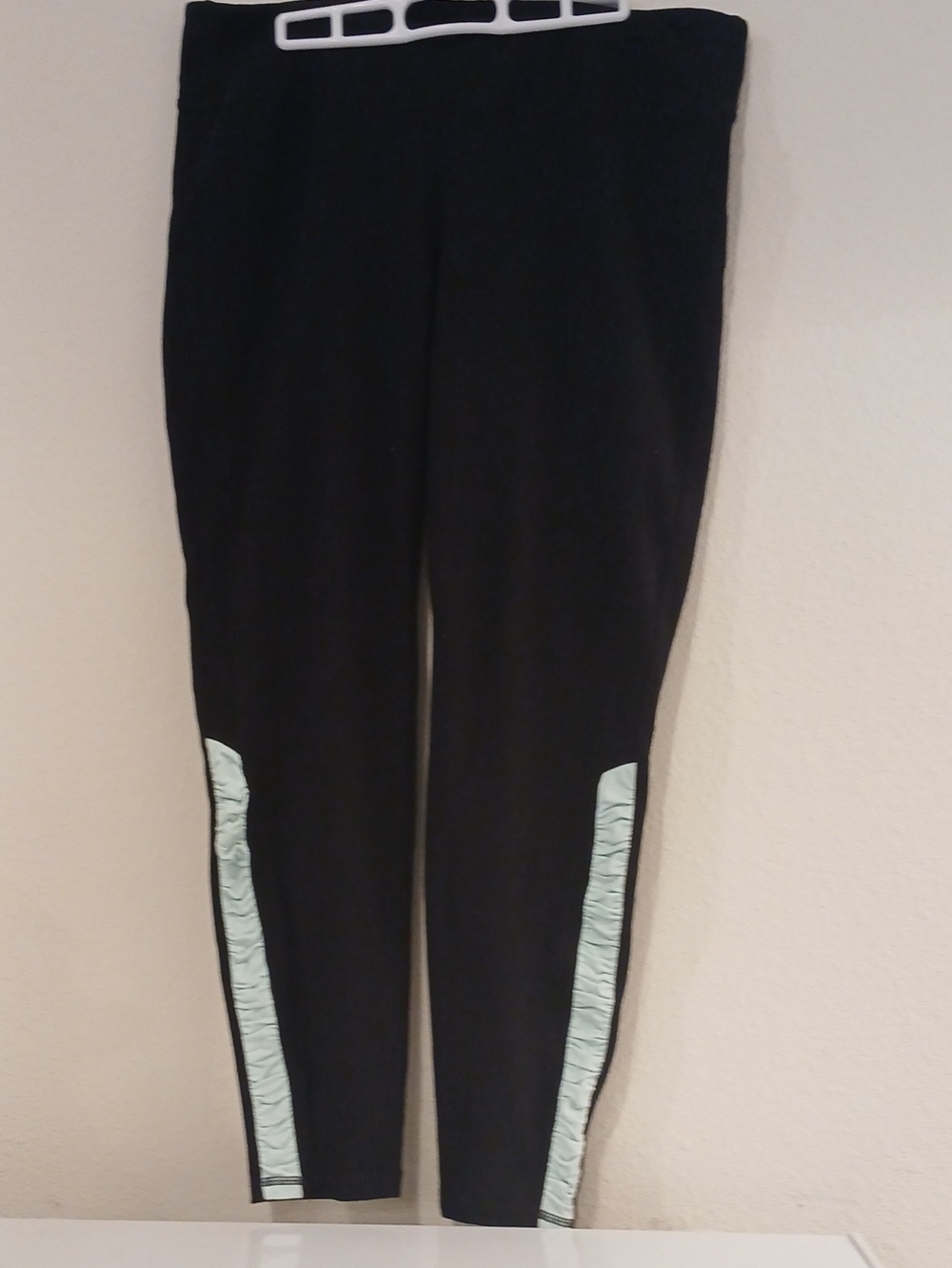 Old Navy Leggings Black With Blue Strip On Bottom Of The Legs Size XL